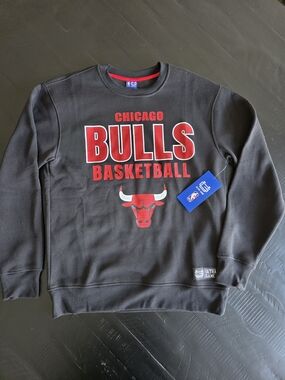 NBA Chicago Bulls Black and Red Crewneck Sweatshirt